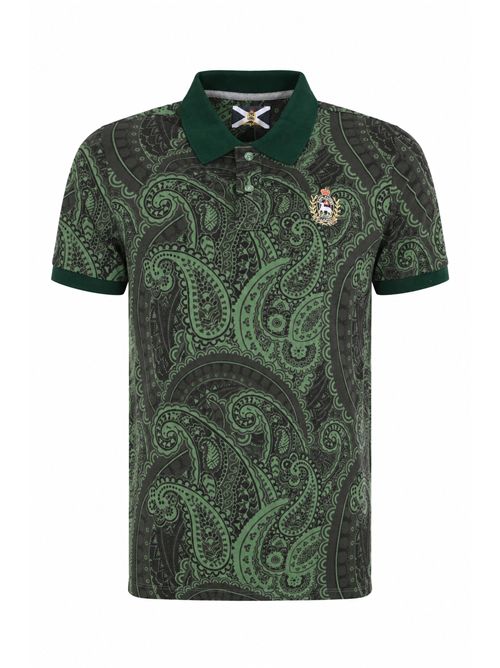 Polo Abarth in cotone stretch stampato Verde JOHNNY LAMBS | ABARTH860